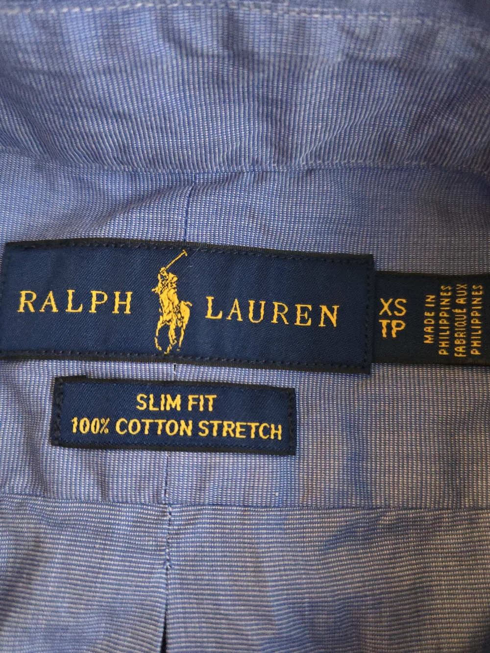 Ralph Lauren Button-Down Shirt Blue Slim Fit Cotton Stretch EB3 - Picture 2 of 9